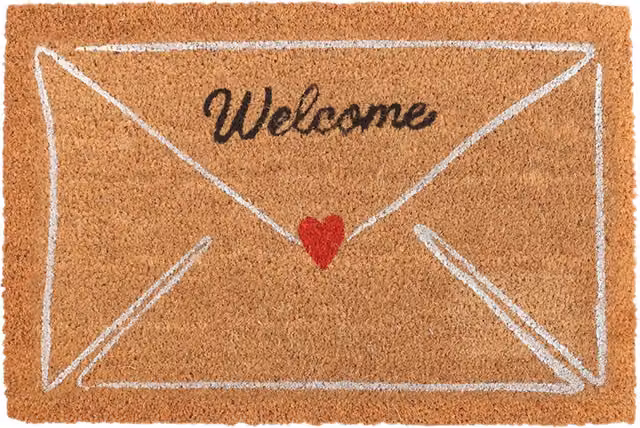 Kingsbury Gifts Natural Love Letter Coir Doormat in Brown