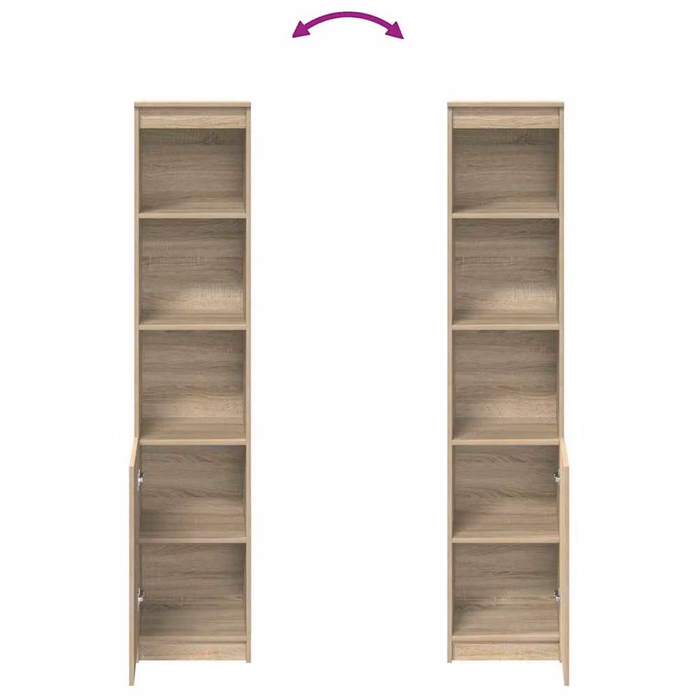 Berkfield Home Sonoma Oak Highboard in Beige and Brown, W/D/H: 37.5 x 35 x 180 cm – 3