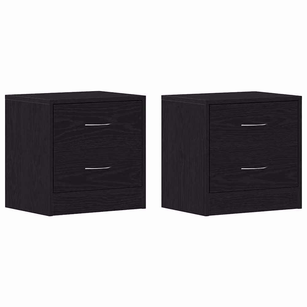 Berkfield Home Set of 2 Modern Black Oak Bedside Cabinets, W/D/H: 40 x 30 x 40 cm – 2