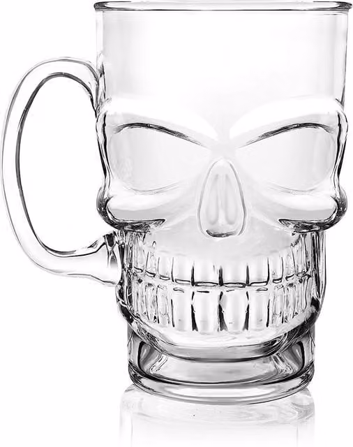 Final Touch Brainfreeze Glass Skull Mug, 700ml, Clear