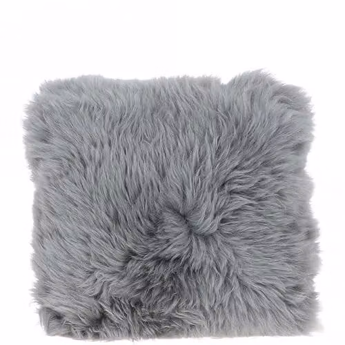 Fenland England Grey Real Lambskin Fluffy Square Cushion, W/D/H: 40 x 40 x 40 cm – 2