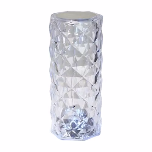 ValueLights Crystal Diamond Rose LED Table Lamp with RGB Colour Changing Light, Remote and Touch Control, Multicolour and Transparent – 1