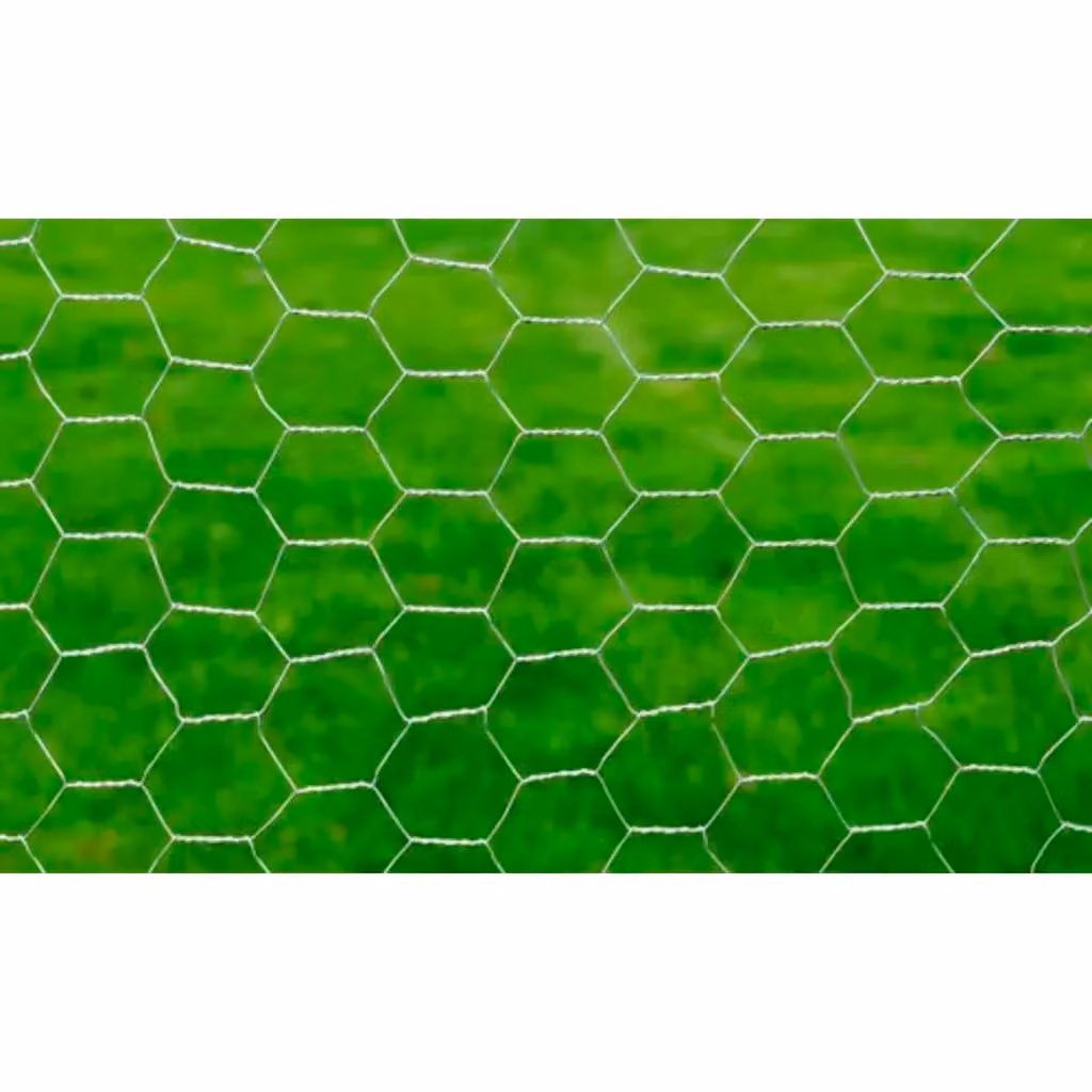 Berkfield Home Galvanised Steel Chicken Wire Fence, Silver, 25 x 0.75 m – 3