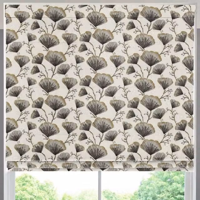 Odin Made to Measure Blackout Roman Blind in Mist Floral Pattern