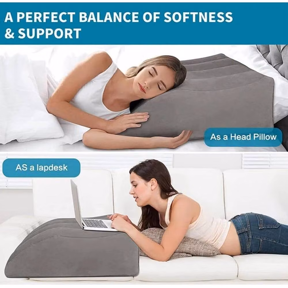 FLAVORA Grey Inflatable Soft Wedge Cushion for Leg and Foot Elevation – 3