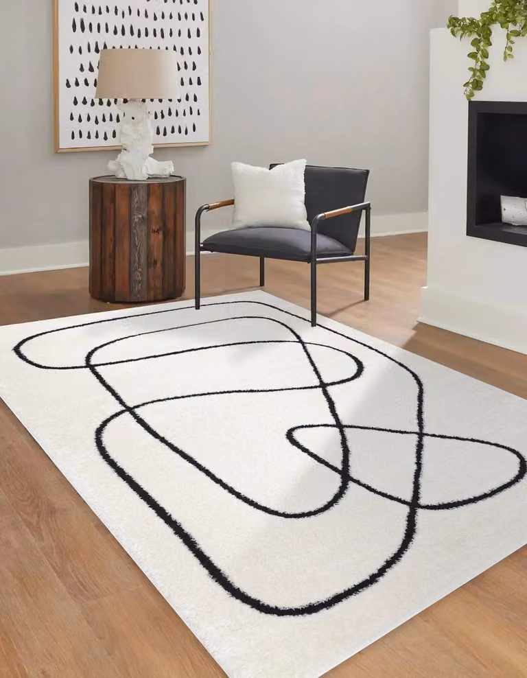 RugsX Mode Geometric Scandinavian Rectangular Rug in Yellow, W: 180 cm, D: 270 cm