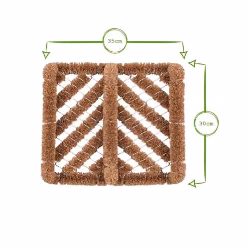 Nicola Spring Coir Knotted Door Mat in Brown and Beige, W/D/H: 35 x 30 x 1 cm – 3