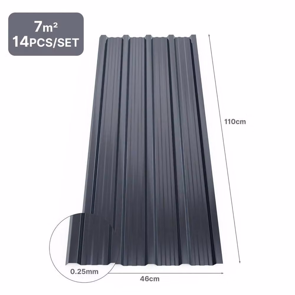 PAWNORA Mondeer 14 Corrugated Steel Metal Roof Sheets, Grey – 2