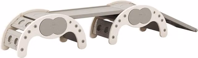 Komore Climbing Frame Set with Dual-Sided Slide, Grey, W: 39 cm, D: 220 cm, H: 38.5 cm