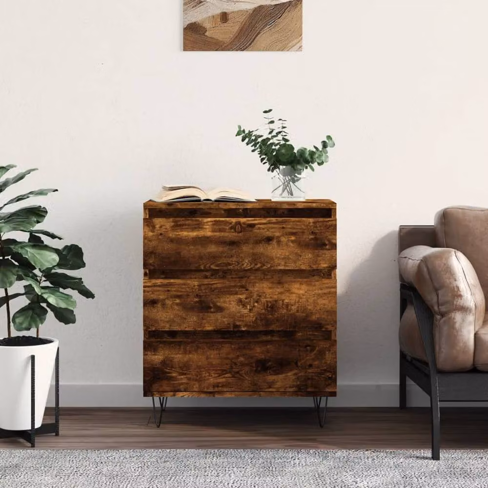 Berkfield Home Smoked Oak Sideboard in Brown, W/D/H: 60 x 35 x 70 cm – 2