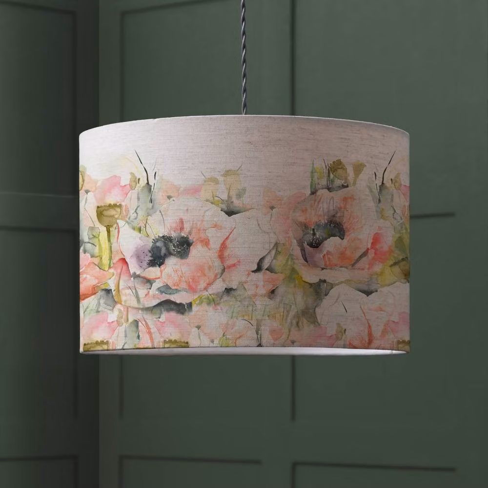 Voyage Maison Papavera Eva Floral Cylinder Lampshade in Raspberry Red and Pink Multicolour – 2