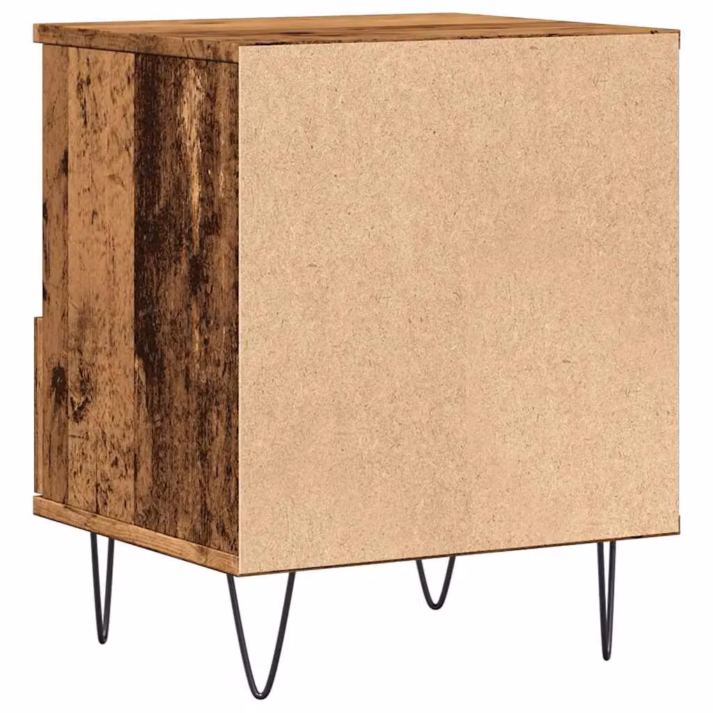 Berkfield Home Bedside Cabinet in Brown Old Wood, W/D/H: 40 x 35 x 50 cm – 4