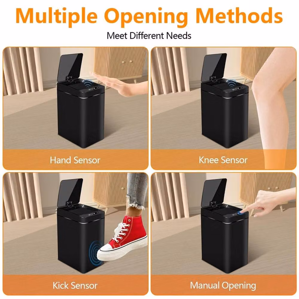 Nordara 2-Piece Set 12L Smart Automatic Motion Sensor Touchless Trash Cans, Multicolour – 5
