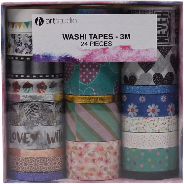 Art Studio 24 Piece Multicolour Washi Paper Tape Set