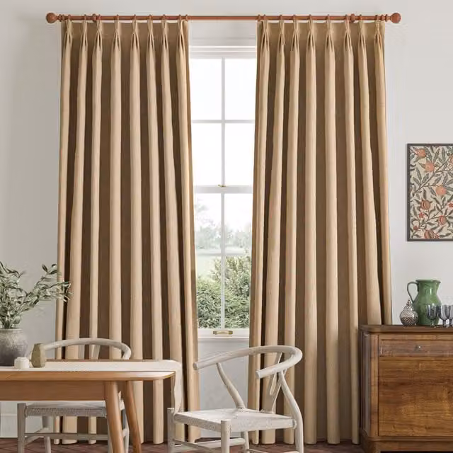 William Morris Reed Made To Measure Blackout Fabric Curtains in Clay