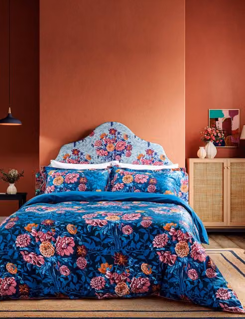 Harlequin Dahlia Bunch Floral Cotton Mako Sateen Bedding Set, Multicolour, W: 200 cm