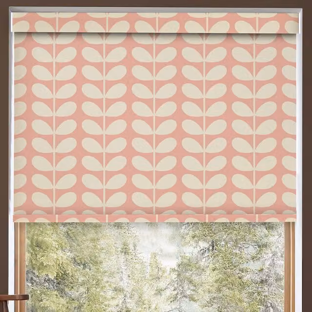 Orla Kiely Pink Solid Stem Semi-Transparent Made to Measure Roller Blind