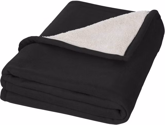 Seasons Springwood Black Checked Fluffy Fleece Blanket – 1