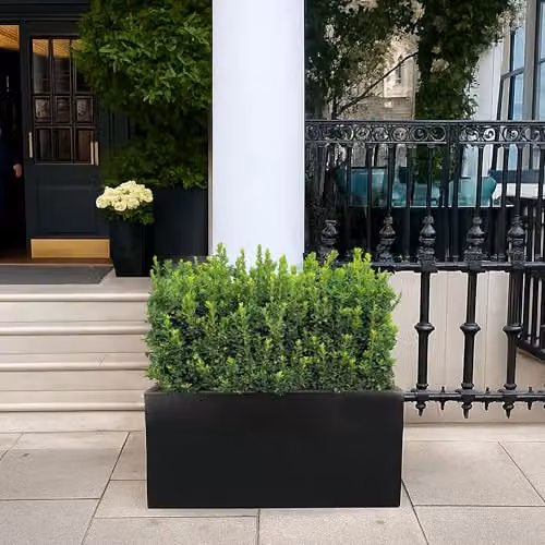 IDEALIST Large Black Reinforced Stone Trough Planter, 54L – 4