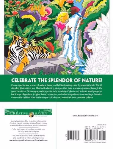 Dover Creative Haven Wonders of Nature Colour by Number Activity Book for Adults