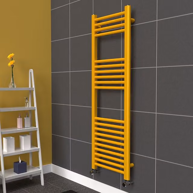 Lux Heat Steel Towel Radiator in Yellow, H 120 cm x W 40 cm