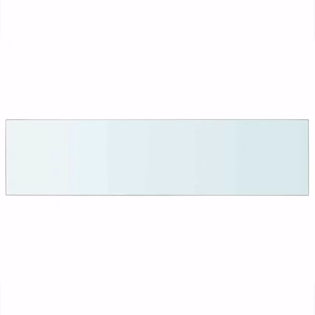 Berkfield Home Wall Mounted Glass Shelf Panel, Clear, W: 100 cm, D: 25 cm