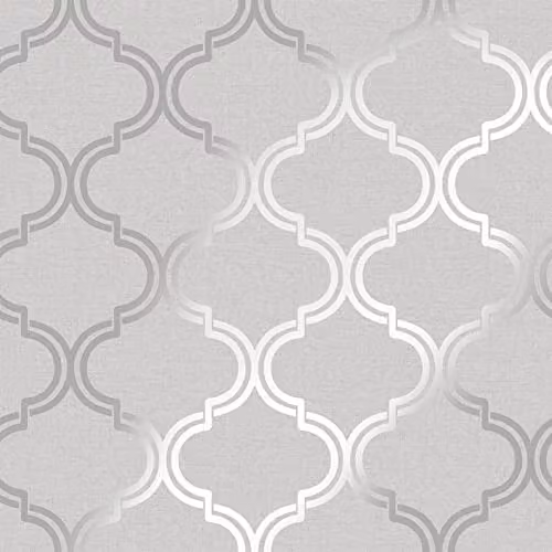 Holden Decor Glistening Geo Grey Silver Geometric Abstract Wallpaper