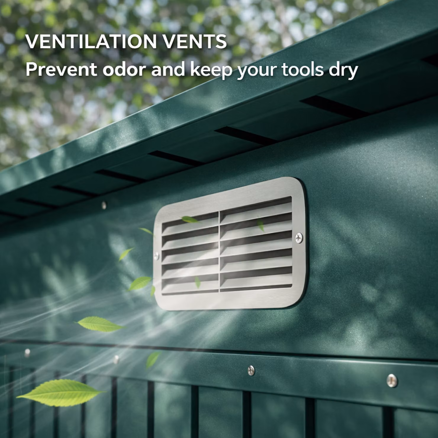 Outsunny Green Metal Pent Shed with Double Doors and 2 Vents – 6