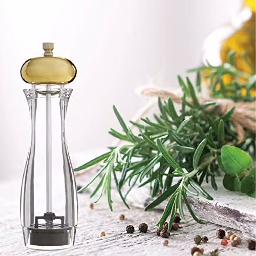 Premier Housewares Gold and Transparent Ceramic and Metal Salt and Pepper Grinder – 2