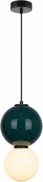 Netlighting Pieve Slim LED Pendant Ceiling Light in Green and Matt White with 3000K Warm White Light