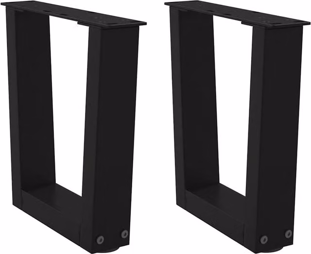 Berkfield Home V-Shape Dining Table Legs, 2 Piece Set, Black Matt Steel, W: 30 cm