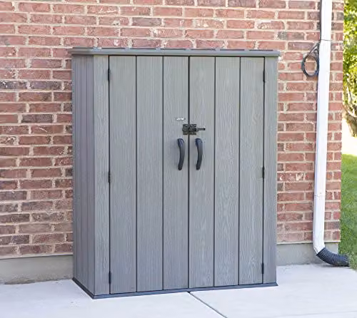 Lifetime Tall Garden Storage Cabinet in Brown and Grey, W/D/H: 74 x 47 x 174 cm – 2