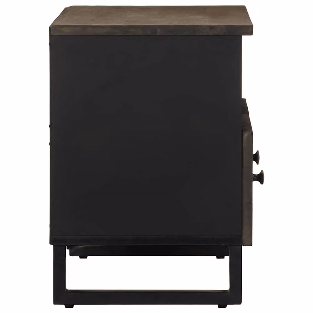Berkfield Home Black Mango Wood TV Cabinet W: 70 cm, D: 33 cm, H: 46 cm – 3