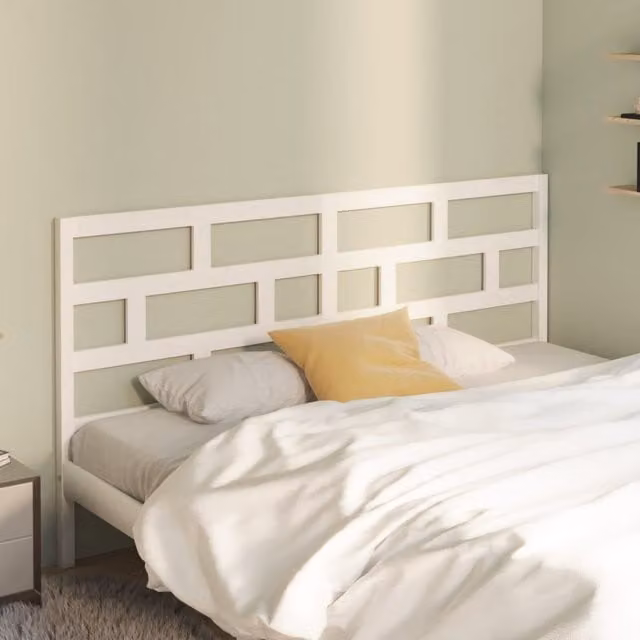 Berkfield Home White Solid Pine Wood Bed Headboard, W: 186 cm, D: 4 cm, H: 100 cm – 1