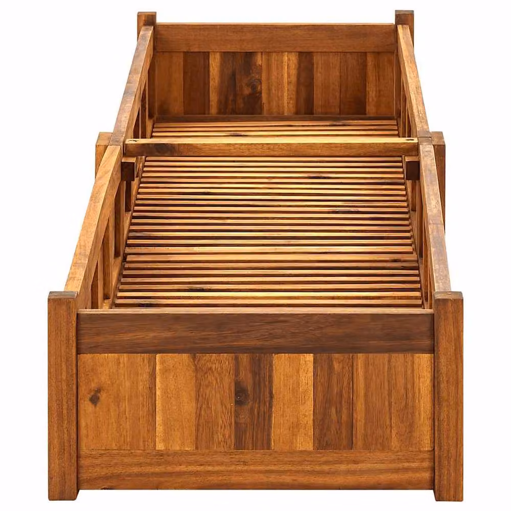 Berkfield Home Garden Acacia Wood Raised Bed in Brown, W/D/H: 200 x 50 x 25 cm – 2