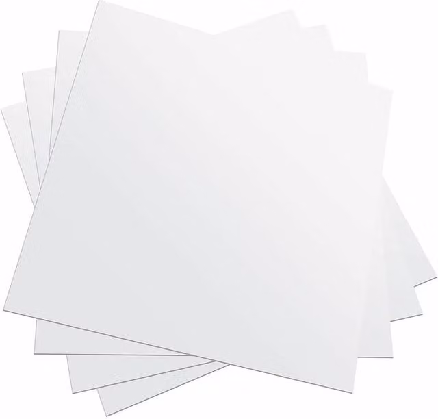 Kelvenix 4-Piece Set of Silver Square Self-Adhesive Stick Mirrors, W/D/H: 30 x 30 x 0.1 cm