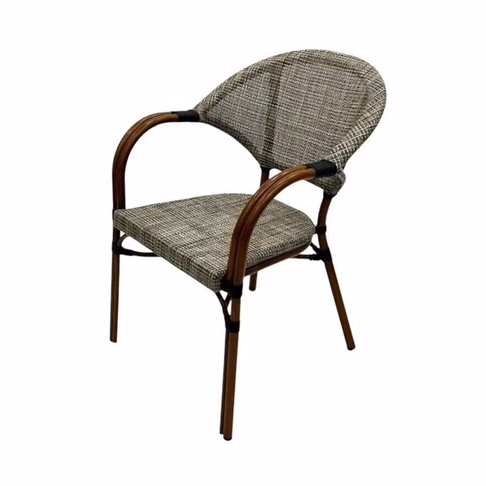 Nordara Pack of 4 Grey Rattan Armchairs for Garden, Patio or Cafe, W/D/H: 100 x 100 x 100 cm – 3