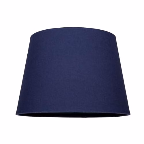 Happy Homewares Classic Blue and White Linen Fabric Drum Lampshade for Table or Pendant Lamps, Diameter: 20 cm – 1