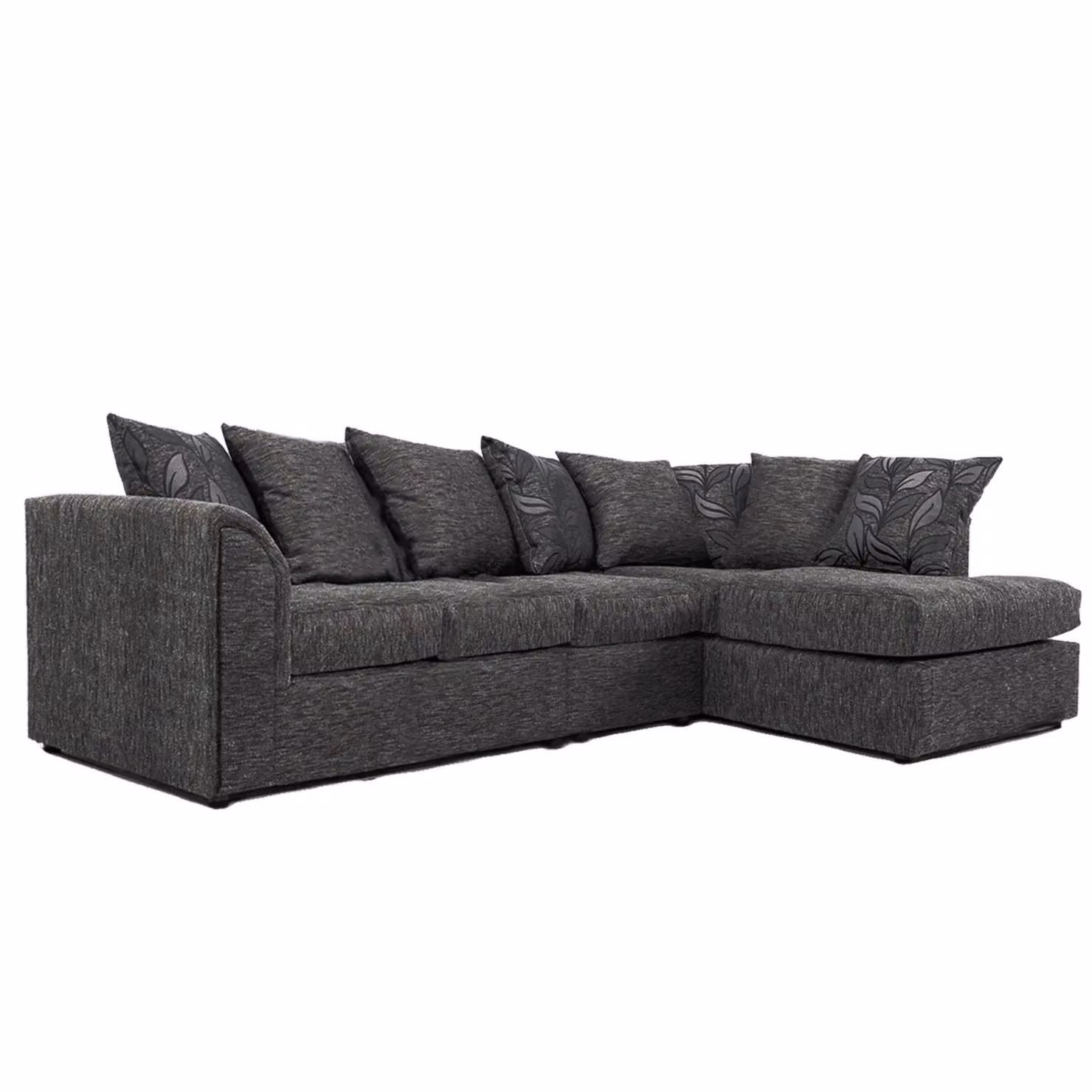 Furnishings For Less UK Byron Dundee 5 Seater L Shaped Corner Sofa in Grey Chenille Fabric, Right Hand Facing – 2