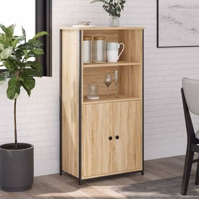 Berkfield Home Sonoma Oak Highboard in Brown, W: 62 cm, D: 36 cm, H: 121.5 cm – 1