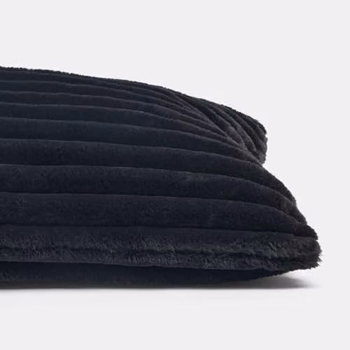 OHS Ribbed Faux Fur Bolster Pillow in Black for Maternity Support and Side Sleeping – 5