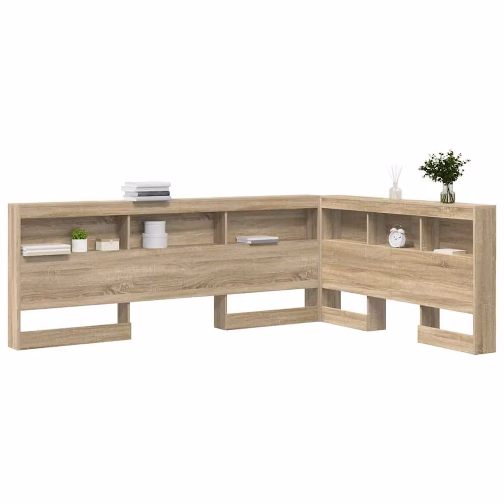 Berkfield Home Sonoma Oak Storage Headboard with Integrated Shelf, Brown, 140 cm – 2