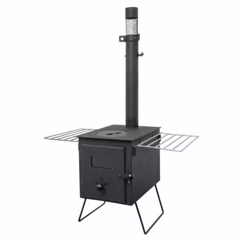 RoyalFire Pandora Portable Firebox Tent Stove in Black, Compact Wood Burning Camping Stove with Chimney Pipe for Tents and Cabins, W/D/H: 36.5 x 30 x 25 cm – 2