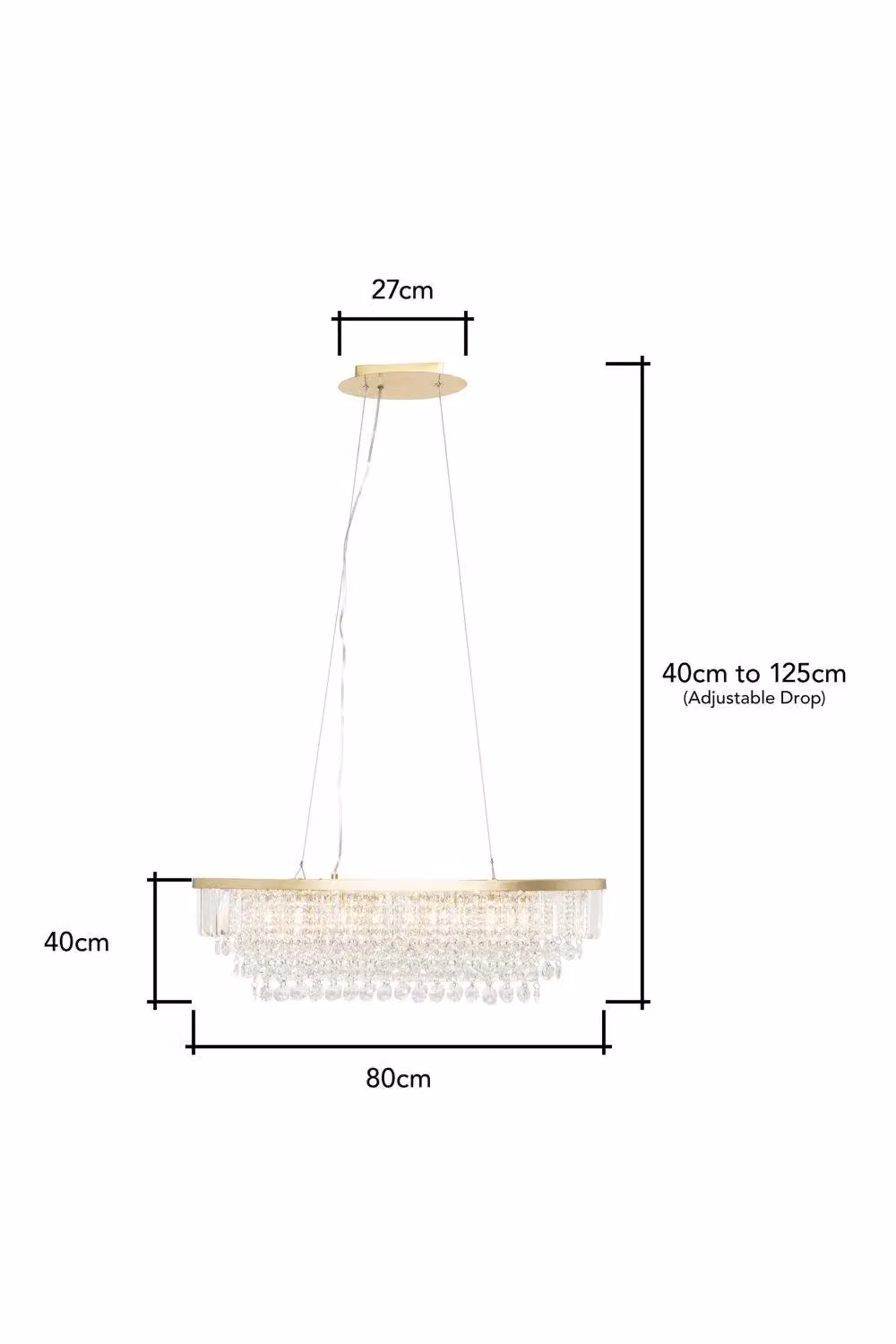 BHS Lighting Paladina Modern Gold and Brass Crystal Suspended Ceiling Pendant Light – 2