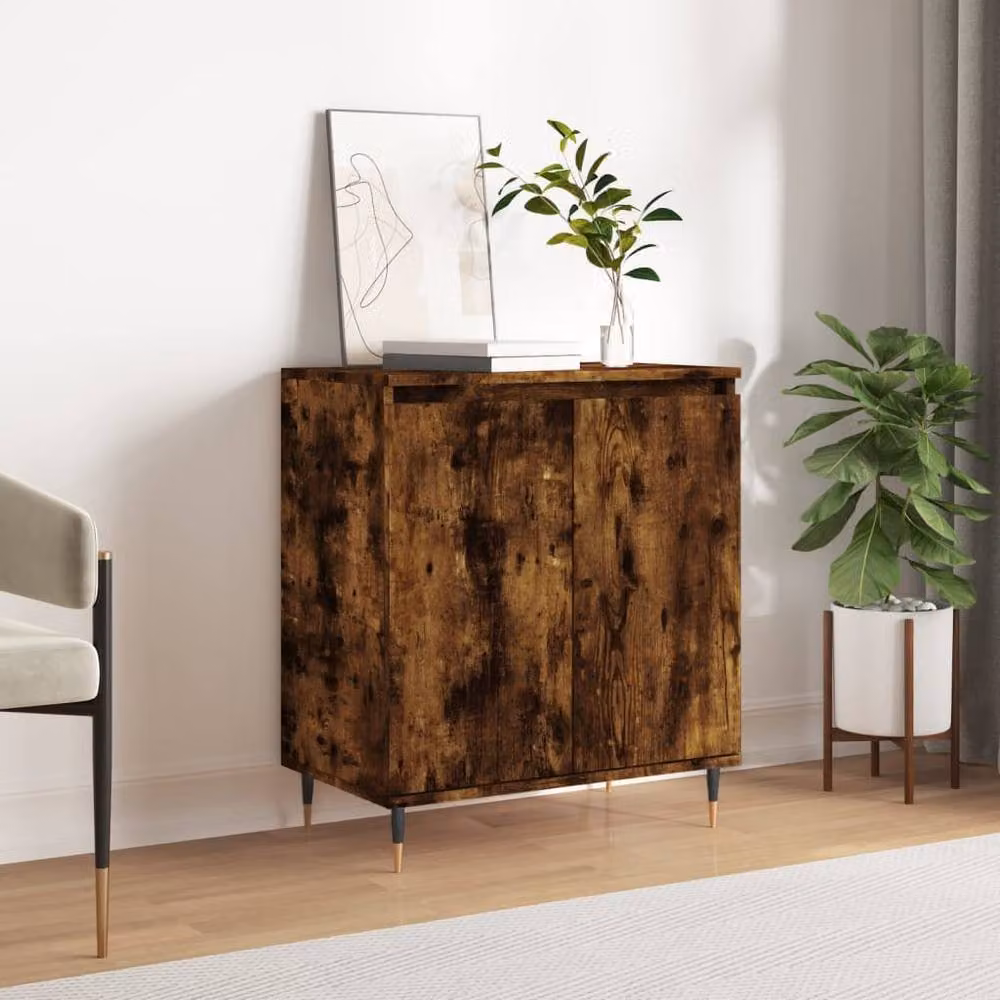 Berkfield Home Mid Century Smoked Oak Sideboard in Brown, W/D/H: 60 x 35 x 70 cm – 2