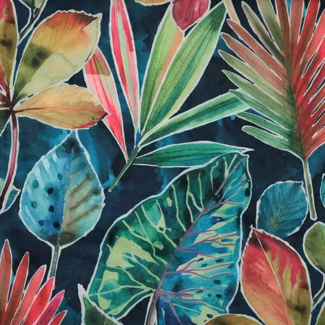 Clarke & Clarke Rainforest Multicolour Floral Velvet Fabric
