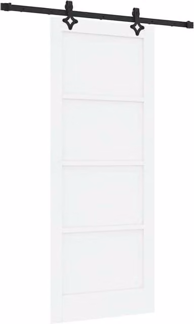Berkfield Home Orkdal White Lacquered Solid Wood Pine Sliding Door with Hardware Set