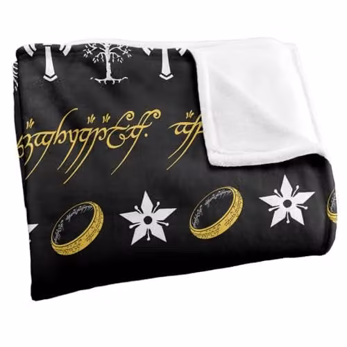 LOGOVISION Lord of the Rings Ugly Christmas Sweater Throw Blanket, Multicolour and White, W: 152 cm, D: 127 cm – 2