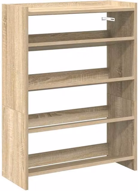 Berkfield Home Sonoma Oak Shoe Rack in Light Oak, W/D/H: 60 x 25 x 81 cm