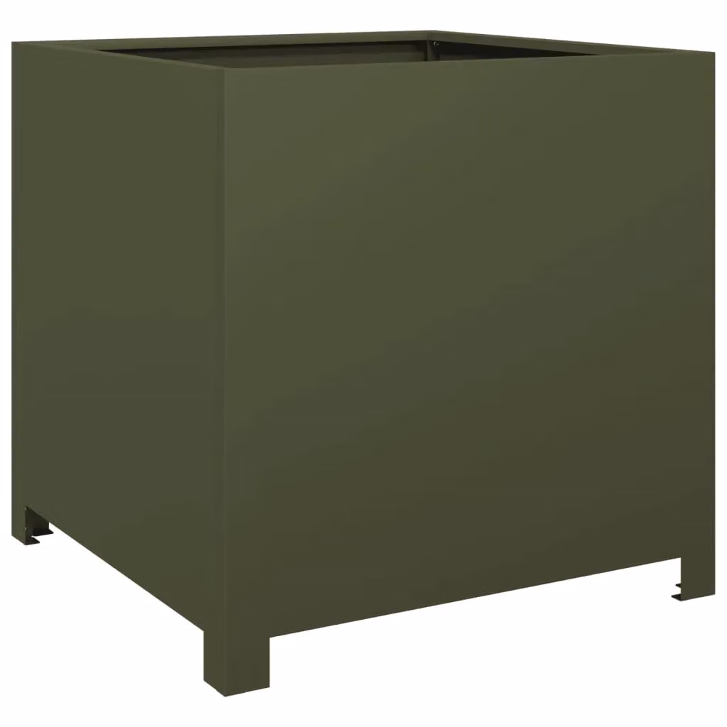Berkfield Home Steel Garden Planter Tub, Green, W/D/H: 50 x 50 x 50 cm – 2